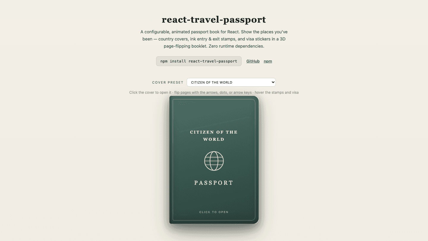 React Travel Passport